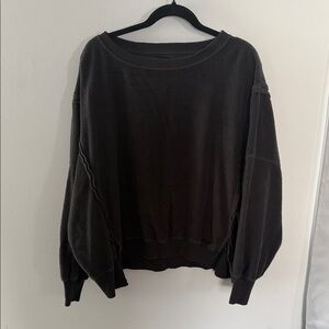 American Eagle Outfitters Dark Gray Crew Neck Sweater